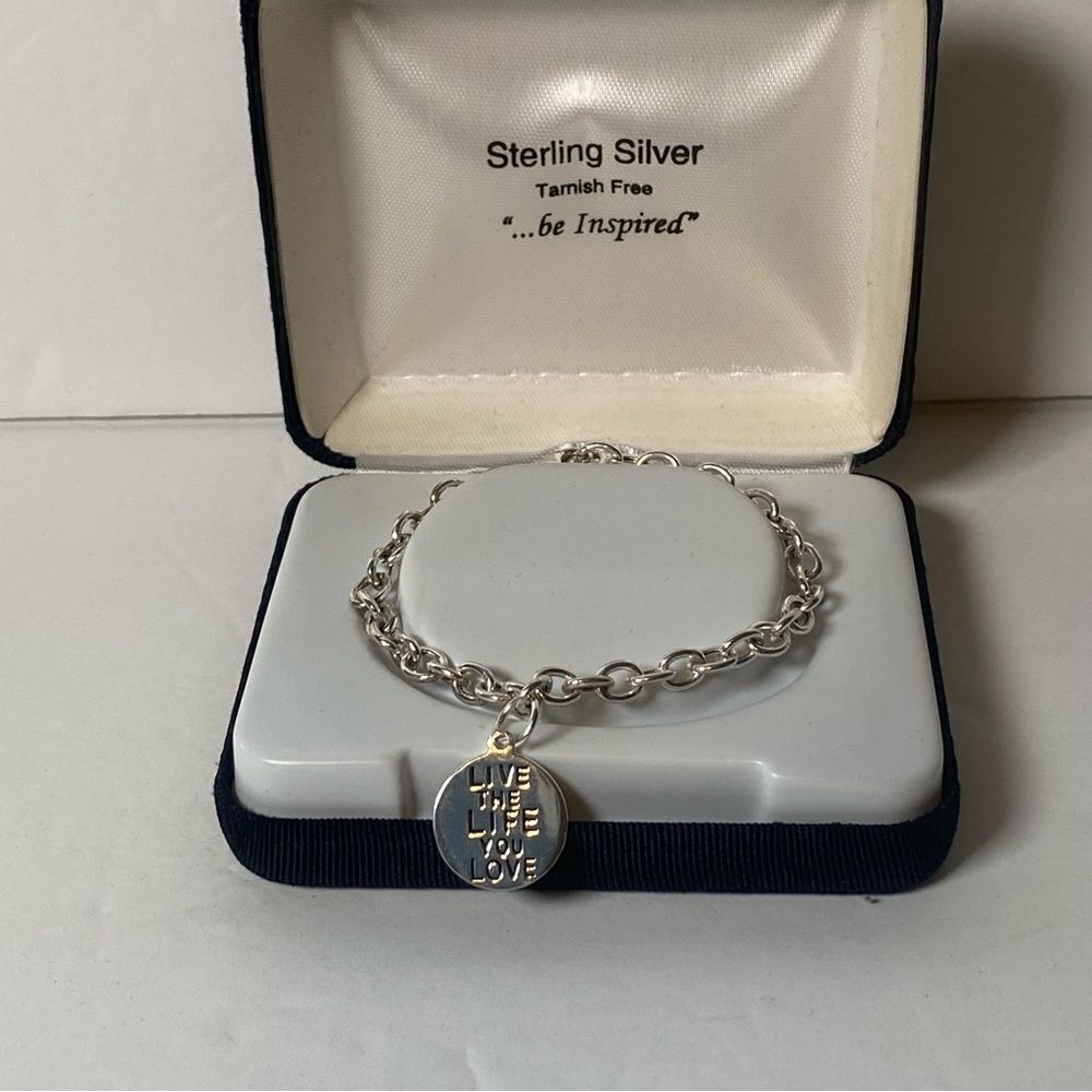 Sterling Silver Tarnish Free Be Inspired Charm Bracelet New in Box